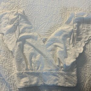 White boutique ruffle top